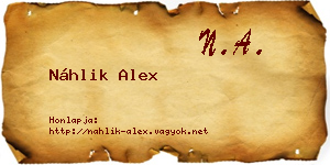 Náhlik Alex névjegykártya