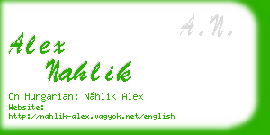 alex nahlik business card